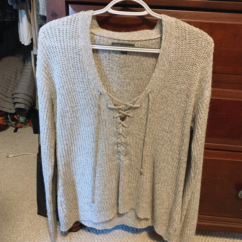 Lace up sweater